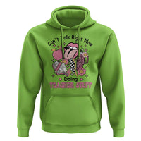 Funny Teachers Hoodie Can't Talk Right Now Doing Teacher Stuff Apple Pencil Book Flower - Wonder Print Shop