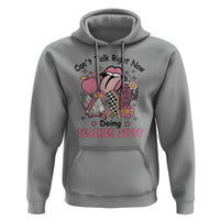Funny Teachers Hoodie Can't Talk Right Now Doing Teacher Stuff Apple Pencil Book Flower - Wonder Print Shop