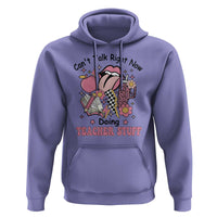 Funny Teachers Hoodie Can't Talk Right Now Doing Teacher Stuff Apple Pencil Book Flower - Wonder Print Shop