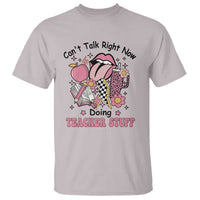 Funny Teachers T Shirt Can't Talk Right Now Doing Teacher Stuff Apple Pencil Book Flower - Wonder Print Shop
