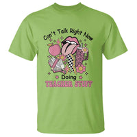 Funny Teachers T Shirt Can't Talk Right Now Doing Teacher Stuff Apple Pencil Book Flower - Wonder Print Shop