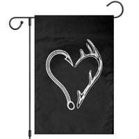 Fishing And Hunting Vintage Hook Antler Heart Garden Flag - Wonder Print Shop