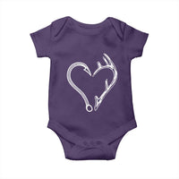 Fishing And Hunting Vintage Hook Antler Heart Baby Onesie - Wonder Print Shop