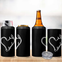 Fishing And Hunting Vintage Hook Antler Heart 4 in 1 Can Cooler Tumbler - Wonder Print Shop