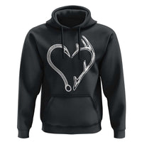 Fishing And Hunting Vintage Hook Antler Heart Hoodie - Wonder Print Shop