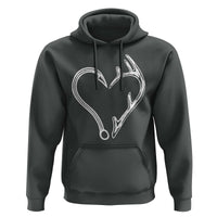 Fishing And Hunting Vintage Hook Antler Heart Hoodie - Wonder Print Shop