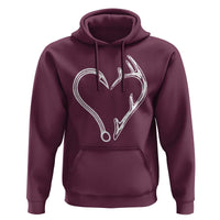 Fishing And Hunting Vintage Hook Antler Heart Hoodie - Wonder Print Shop