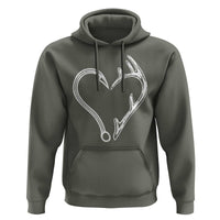 Fishing And Hunting Vintage Hook Antler Heart Hoodie - Wonder Print Shop