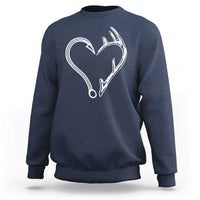Fishing And Hunting Vintage Hook Antler Heart Sweatshirt - Wonder Print Shop