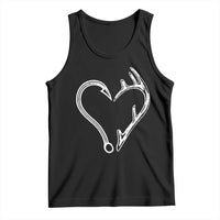 Fishing And Hunting Vintage Hook Antler Heart Tank Top - Wonder Print Shop