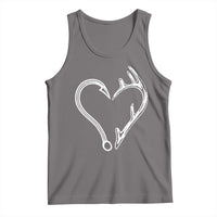 Fishing And Hunting Vintage Hook Antler Heart Tank Top - Wonder Print Shop