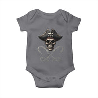 Funny Pirate Fishing Lover Baby Onesie Vintage Pirate Skull Hooks Fishing - Wonder Print Shop