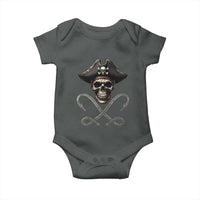 Funny Pirate Fishing Lover Baby Onesie Vintage Pirate Skull Hooks Fishing - Wonder Print Shop