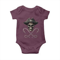 Funny Pirate Fishing Lover Baby Onesie Vintage Pirate Skull Hooks Fishing - Wonder Print Shop