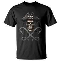 Funny Pirate Fishing Lover T Shirt Vintage Pirate Skull Hooks Fishing - Wonder Print Shop