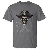 Funny Pirate Fishing Lover T Shirt Vintage Pirate Skull Hooks Fishing - Wonder Print Shop