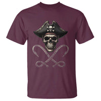 Funny Pirate Fishing Lover T Shirt Vintage Pirate Skull Hooks Fishing - Wonder Print Shop