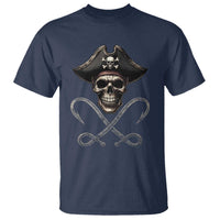 Funny Pirate Fishing Lover T Shirt Vintage Pirate Skull Hooks Fishing - Wonder Print Shop