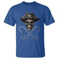 Funny Pirate Fishing Lover T Shirt Vintage Pirate Skull Hooks Fishing - Wonder Print Shop