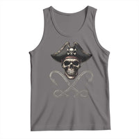Funny Pirate Fishing Lover Tank Top Vintage Pirate Skull Hooks Fishing - Wonder Print Shop