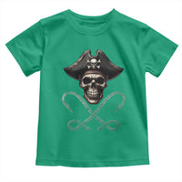 Funny Pirate Fishing Lover Toddler T Shirt Vintage Pirate Skull Hooks Fishing - Wonder Print Shop