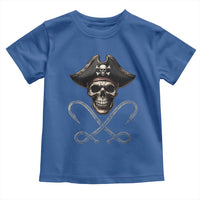 Funny Pirate Fishing Lover Toddler T Shirt Vintage Pirate Skull Hooks Fishing - Wonder Print Shop