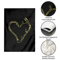 Fishing And Hunting Vintage Camo Hook Antler Heart Garden Flag - Wonder Print Shop