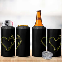 Fishing And Hunting Vintage Camo Hook Antler Heart 4 in 1 Can Cooler Tumbler - Wonder Print Shop
