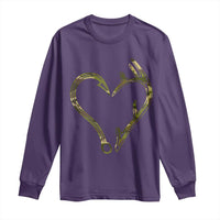 Fishing And Hunting Vintage Camo Hook Antler Heart Long Sleeve Shirt - Wonder Print Shop