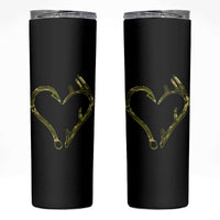 Fishing And Hunting Vintage Camo Hook Antler Heart Skinny Tumbler - Wonder Print Shop