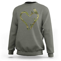 Fishing And Hunting Vintage Camo Hook Antler Heart Sweatshirt - Wonder Print Shop
