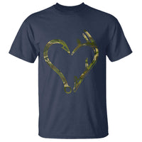 Fishing And Hunting Vintage Camo Hook Antler Heart T Shirt - Wonder Print Shop