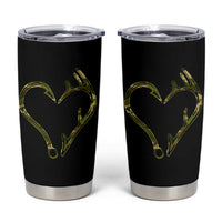 Fishing And Hunting Vintage Camo Hook Antler Heart Tumbler Cup - Wonder Print Shop