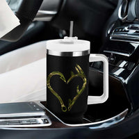 Fishing And Hunting Vintage Camo Hook Antler Heart Tumbler With Handle - Wonder Print Shop