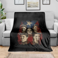 Puerto Rican Heroines Throw Blanket Boricua Julia Lolita Blanca Mariana Lola Puerto Rico Flag - Wonder Print Shop