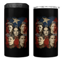 Puerto Rican Heroines 4 in 1 Can Cooler Tumbler Boricua Julia Lolita Blanca Mariana Lola Puerto Rico Flag - Wonder Print Shop
