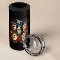 Puerto Rican Heroines 4 in 1 Can Cooler Tumbler Boricua Julia Lolita Blanca Mariana Lola Puerto Rico Flag - Wonder Print Shop