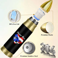 Puerto Rico Bullet Tumbler Boricua Coqui Frog Vintage Puerto Rican Flag - Wonder Print Shop