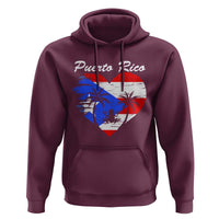 Puerto Rico Hoodie Boricua Coqui Frog Vintage Puerto Rican Flag - Wonder Print Shop