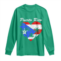 Puerto Rico Long Sleeve Shirt Boricua Coqui Frog Vintage Puerto Rican Flag - Wonder Print Shop