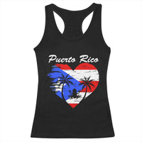 Puerto Rico Racerback Tank Top Boricua Coqui Frog Vintage Puerto Rican Flag - Wonder Print Shop