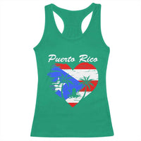 Puerto Rico Racerback Tank Top Boricua Coqui Frog Vintage Puerto Rican Flag - Wonder Print Shop