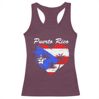 Puerto Rico Racerback Tank Top Boricua Coqui Frog Vintage Puerto Rican Flag - Wonder Print Shop
