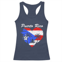 Puerto Rico Racerback Tank Top Boricua Coqui Frog Vintage Puerto Rican Flag - Wonder Print Shop
