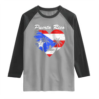 Puerto Rico Raglan Shirt Boricua Coqui Frog Vintage Puerto Rican Flag - Wonder Print Shop