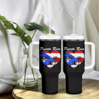 Puerto Rico Tumbler With Handle Boricua Coqui Frog Vintage Puerto Rican Flag - Wonder Print Shop