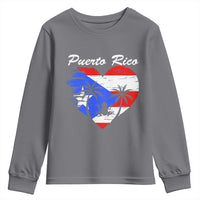 Puerto Rico Youth Sweatshirt Boricua Coqui Frog Vintage Puerto Rican Flag - Wonder Print Shop