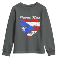 Puerto Rico Youth Sweatshirt Boricua Coqui Frog Vintage Puerto Rican Flag - Wonder Print Shop