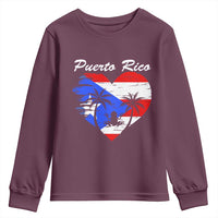 Puerto Rico Youth Sweatshirt Boricua Coqui Frog Vintage Puerto Rican Flag - Wonder Print Shop