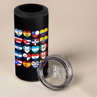 Hispanic Heritage Month Latin American Countries Heart 4 in 1 Can Cooler Tumbler - Wonder Print Shop